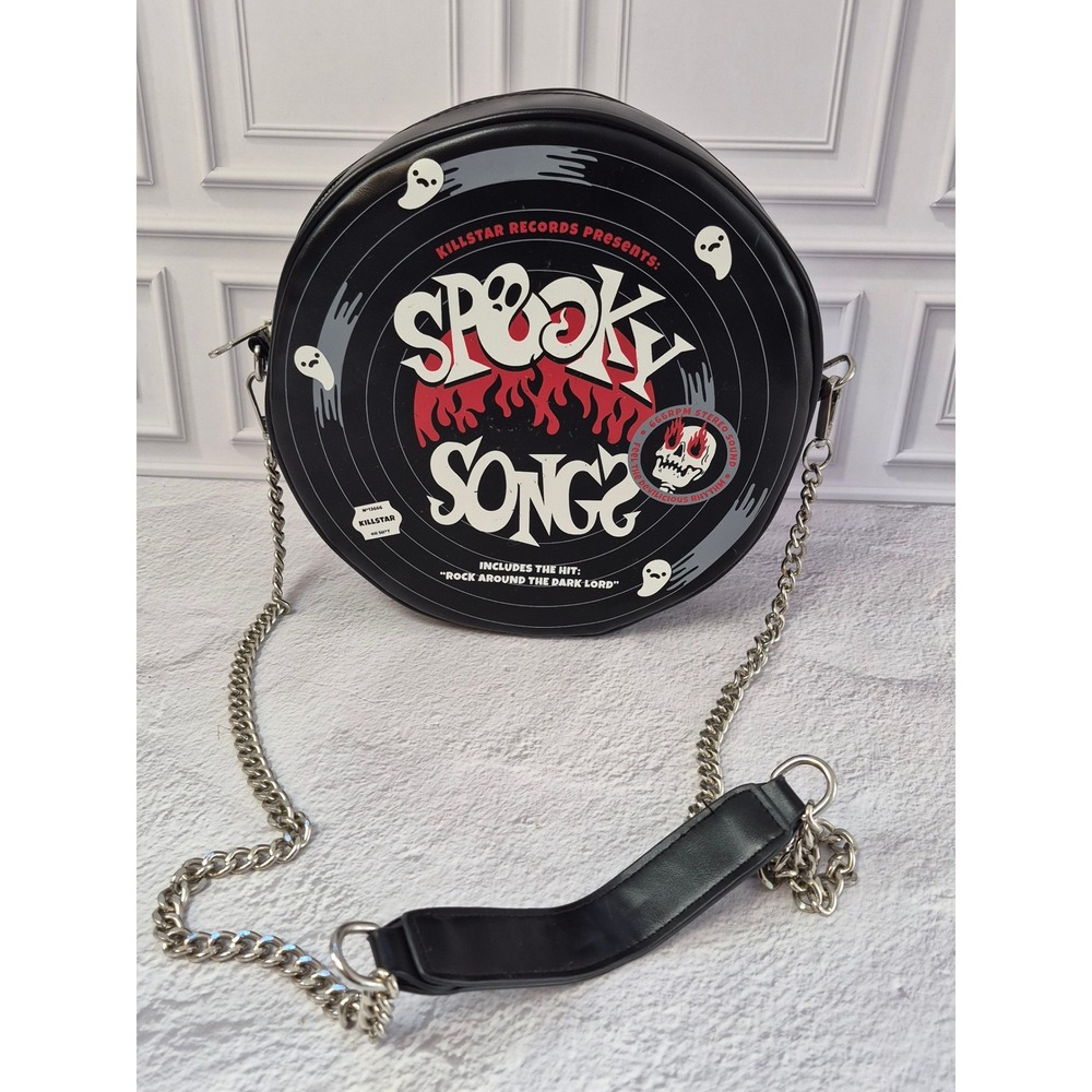 Killstar Spooky Songs Record Crossbody Bag Black Gothic Vinyl Novelty Purse FLAW